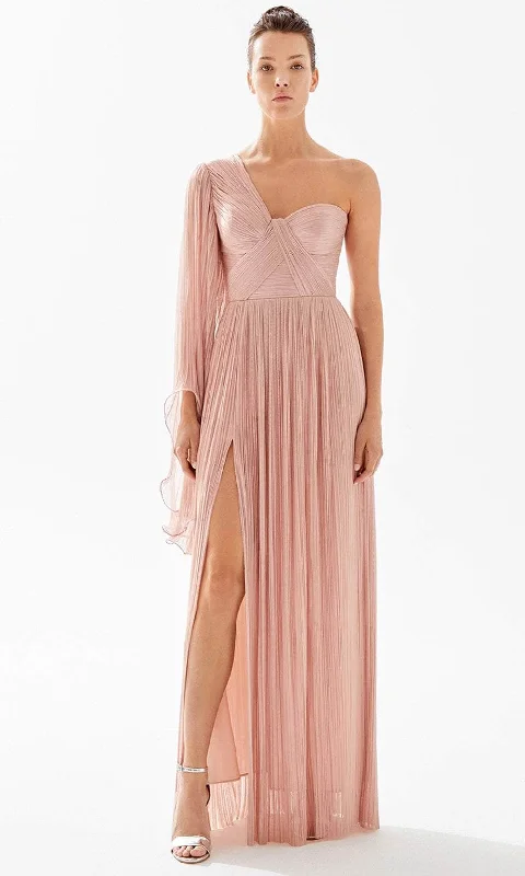 Tarik Ediz 98250 - Ruched Asymmetric Evening Dress