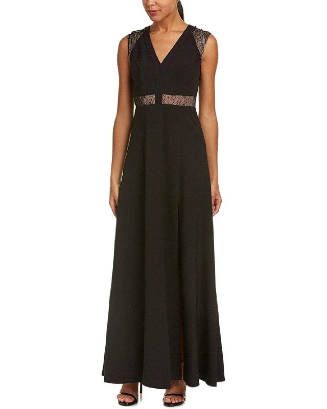 Formal dresses with halter necks and lace - up backs for a stylish promAidan Mattox - MN1E201092 Lace Paneled Cap Sleeve Crepe A-line Gown Formal dresses with halter necks and lace - up backs for a stylish promAidan Mattox - MN1E201092 Lace Paneled Cap Sleeve Crepe A-line Gown