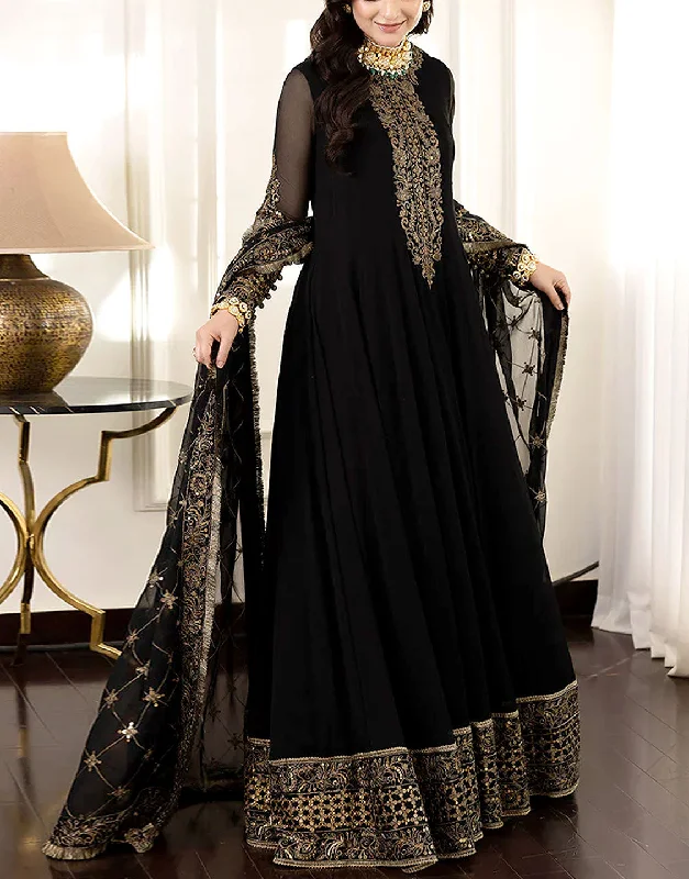 Fairy - themed party dresses with wings and glitter for a magical lookEmbroidered Black Chiffon Maxi Dress with Embroidered Net Dupatta (DZ16358) Fairy - themed party dresses with wings and glitter for a magical lookEmbroidered Black Chiffon Maxi Dress with Embroidered Net Dupatta (DZ16358)