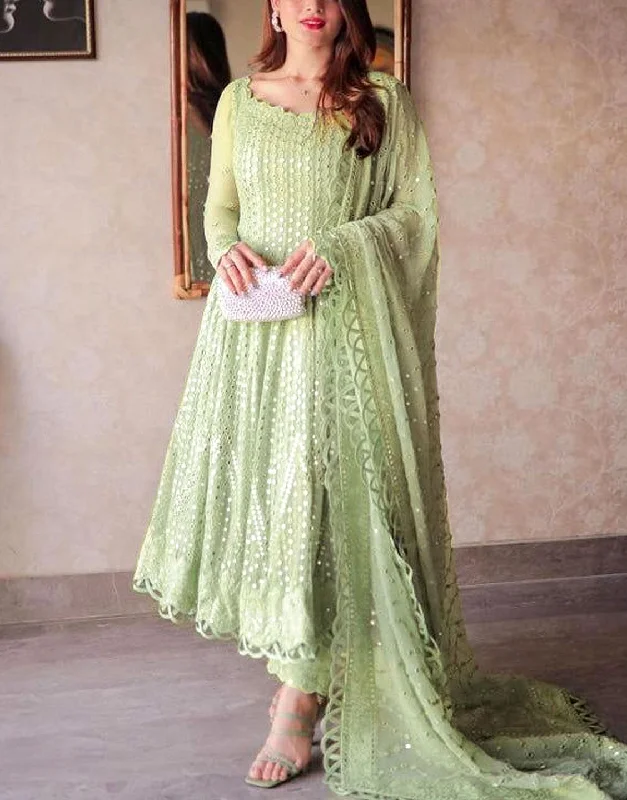 Party dresses with a handkerchief hem for a unique and flowing styleHeavy Embroidered Fancy Chiffon Party Wear Dress 2024 (DZ17508) Party dresses with a handkerchief hem for a unique and flowing styleHeavy Embroidered Fancy Chiffon Party Wear Dress 2024 (DZ17508)