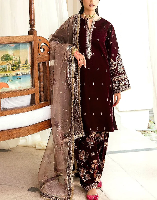 Party dresses with a denim material for a casual yet stylish lookHeavy Embroidered Velvet Party Wear Dress with Emb. Organza Dupatta (DZ17611) Party dresses with a denim material for a casual yet stylish lookHeavy Embroidered Velvet Party Wear Dress with Emb. Organza Dupatta (DZ17611)