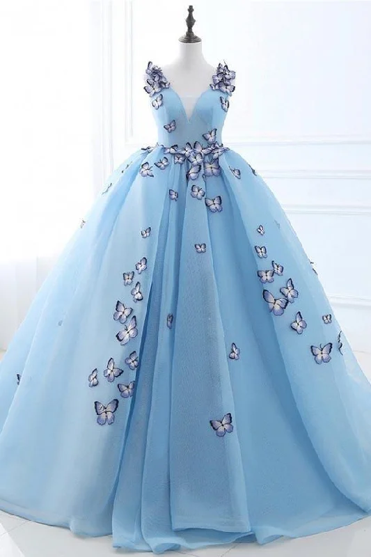 Party dresses with a leatherette material for a tough and stylish appearanceFormal Ballgown Tulle Prom Dress with Butterflies Wedding Dresses WD223 Party dresses with a leatherette material for a tough and stylish appearanceFormal Ballgown Tulle Prom Dress with Butterflies Wedding Dresses WD223