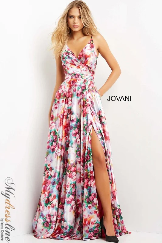 Prom dresses with one - shoulder ruffled straps and geometric patterns for a contemporary and eye - catching formal eventJovani 09029 Prom dresses with one - shoulder ruffled straps and geometric patterns for a contemporary and eye - catching formal eventJovani 09029