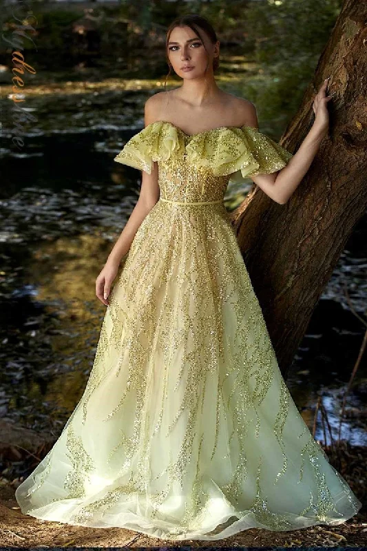 Formal dresses with empire waists and organza overlays for a feminine lookMNM Couture K3936 Formal dresses with empire waists and organza overlays for a feminine lookMNM Couture K3936