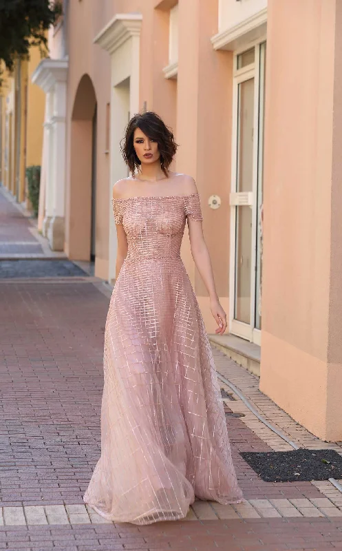 Formal dresses with pleated yokes and button - up fronts for a classic and refined lookModessa Couture M19039 Dress