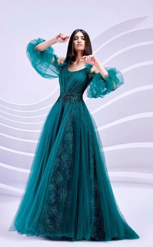 Prom dresses with lace - trimmed sleeves and empire - style waists for a flattering and vintage - inspired formal affairModessa Couture M20309 Dress Prom dresses with lace - trimmed sleeves and empire - style waists for a flattering and vintage - inspired formal affairModessa Couture M20309 Dress