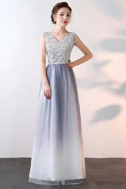 Party dresses with a sheer panel for a hint of allureA-line V Neck Tulle Prom Dress Evening Dress With Sequin PG628 Party dresses with a sheer panel for a hint of allureA-line V Neck Tulle Prom Dress Evening Dress With Sequin PG628