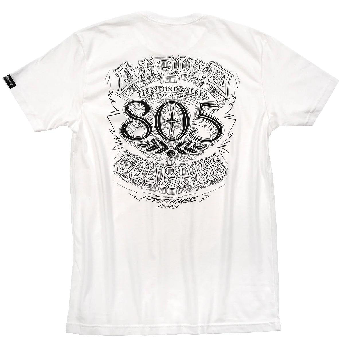 Distressed Women T Shirt with a Laid - Back Aesthetic805 Liquid Courage Tee - White