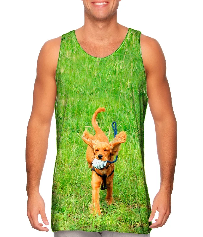Plunge Neck Women's Seamless Tank Tops for a Smooth FitExcited Cocker Spaniel