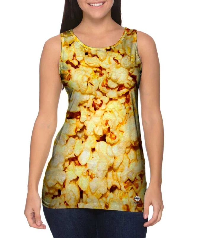 One - Shoulder Women's Rayon Blend Tank Tops for a Flowy LookExtra Butter Popcorn