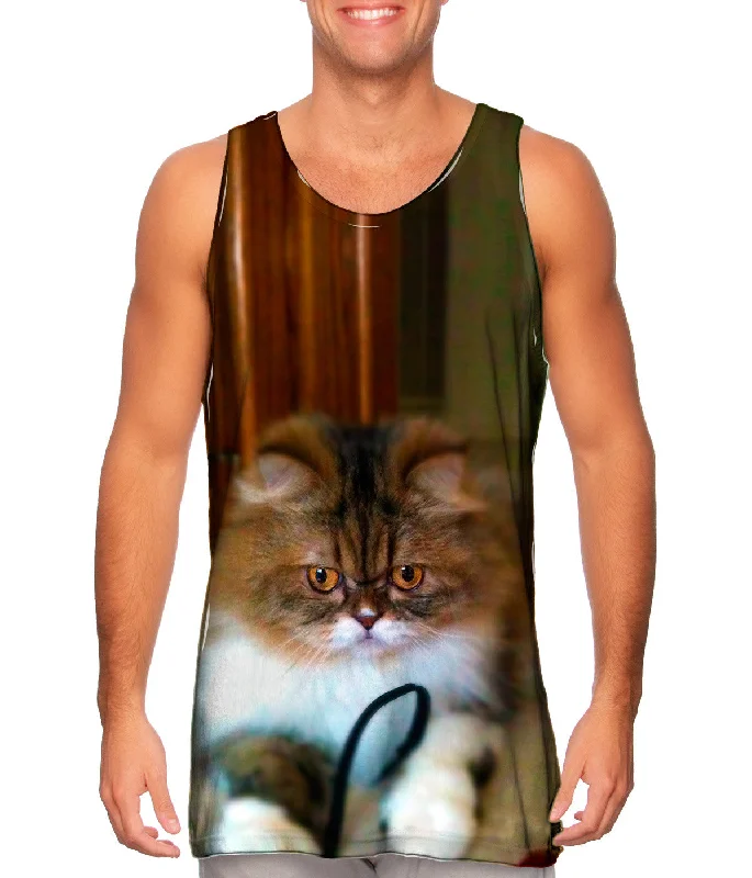 Plus Size Women's Glitter - Trimmed Tank Tops for Party NightsFall Soft Kitty Cat