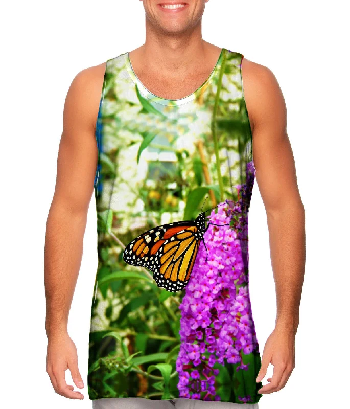 Women's Button - Down Tank Tops in Striped PatternsFanciful Monarch Butterfly