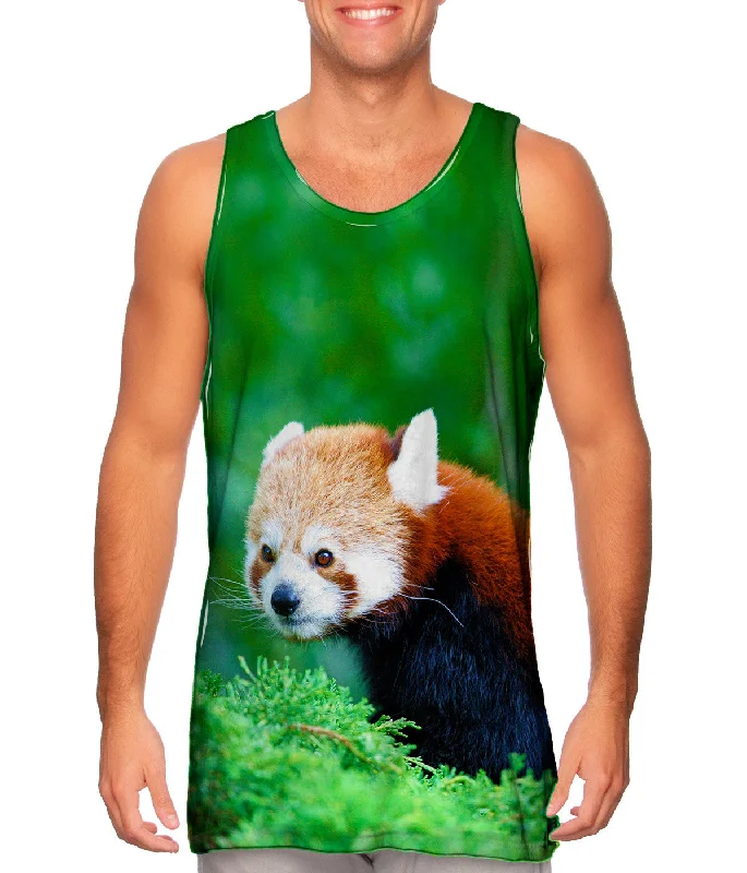 Women's Longline Tank Tops with Abstract PrintsFancy Red Panda