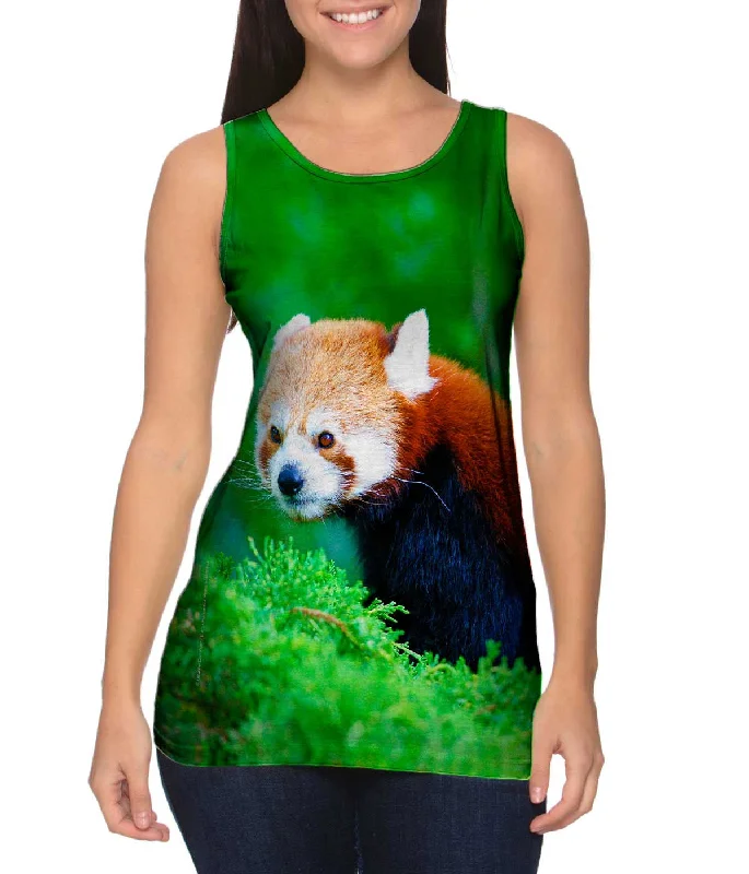 High - Neck Women's Silk Blend Tank Tops for a Luxurious FeelFancy Red Panda