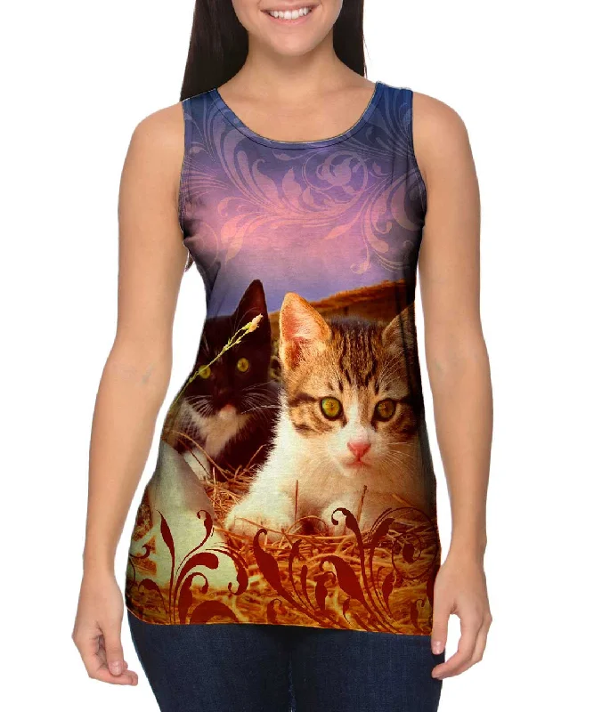 Square Neck Women's Organic Cotton Tank Tops in Earth TonesFarm Kitten