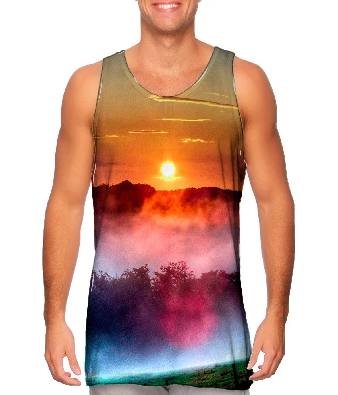 Plus Size Women's Side - Slit Tank Tops in Metallic ShadesFarm Sunset