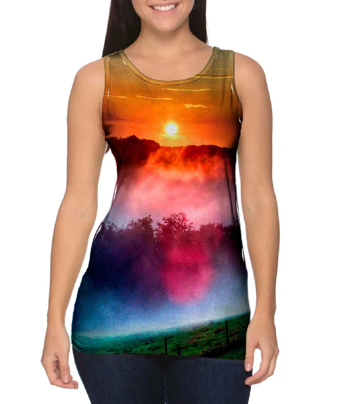 Halter Neck Women's Modal Blend Tank Tops for ComfortFarm Sunset
