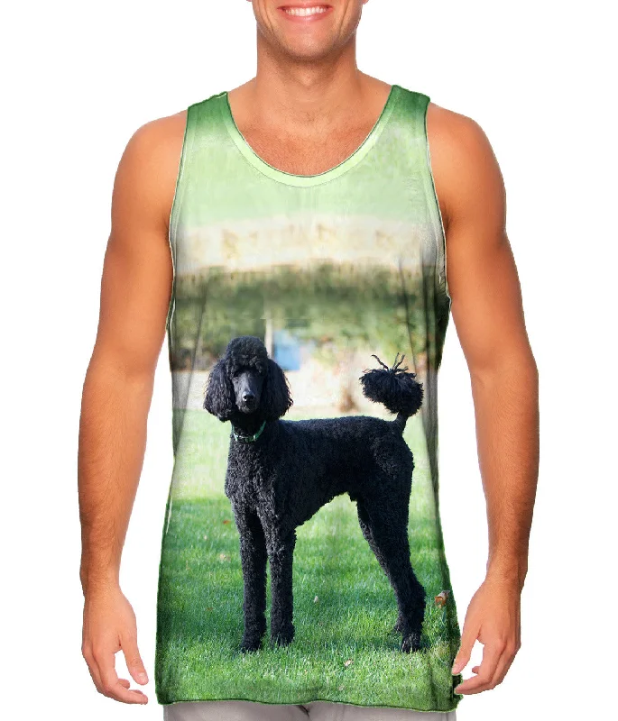 High - Neck Women's Silk Blend Tank Tops for a Luxurious FeelFearless Black Poodle