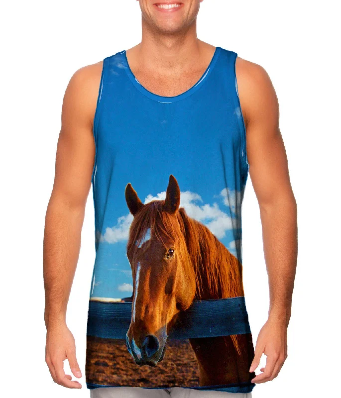 Scoop Neck Women's Linen Blend Tank Tops for SummerFearless Stable Horse