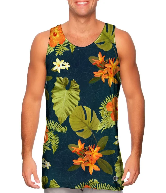 Plunge Neck Women's Seamless Tank Tops for a Smooth FitFeeling Hawaii Pattern