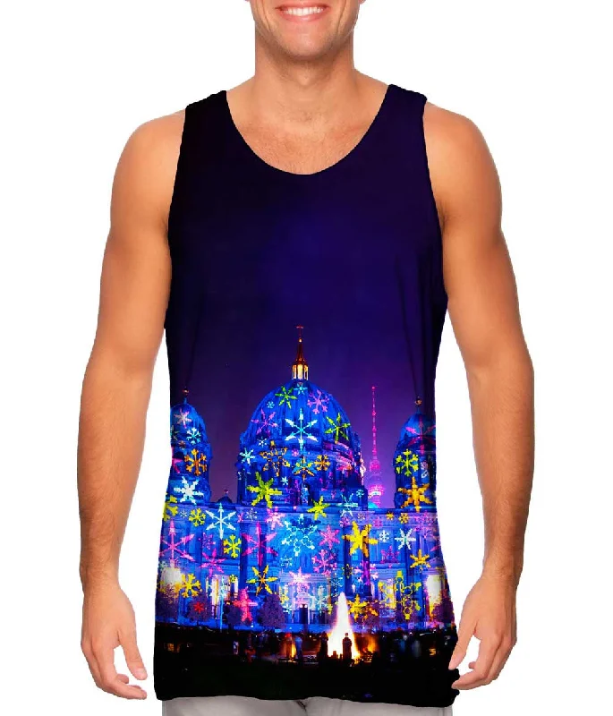 Scoop Neck Women's Linen Blend Tank Tops for SummerFestival Of Lights
