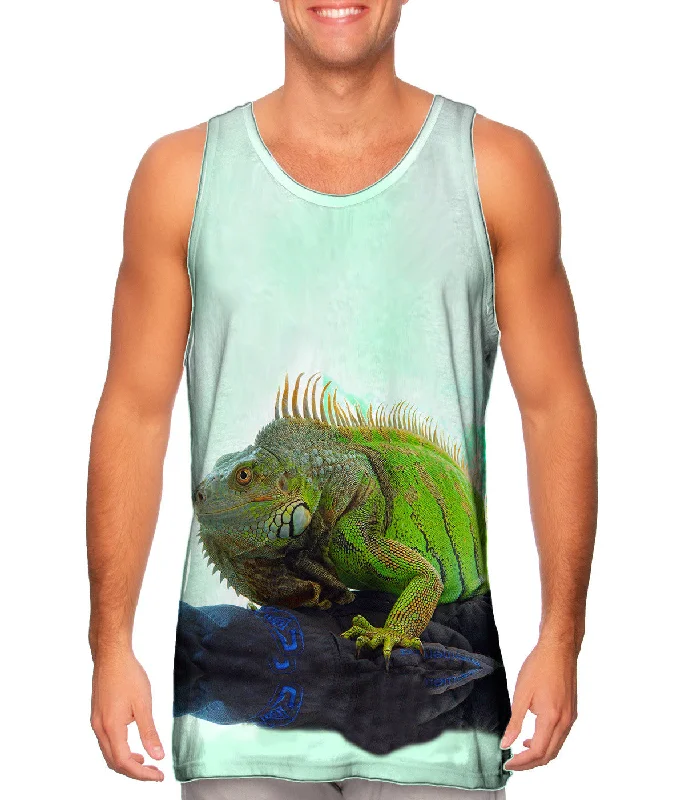 High - Neck Women's Silk Blend Tank Tops for a Luxurious FeelFierce Iguana