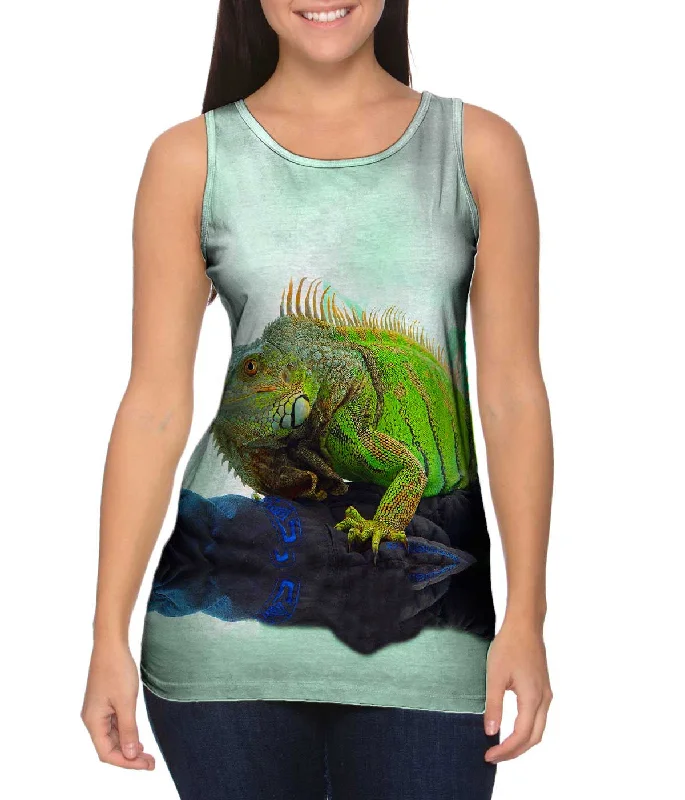 Plus Size Women's Puff - Sleeve Tank Tops in Pastel HuesFierce Iguana
