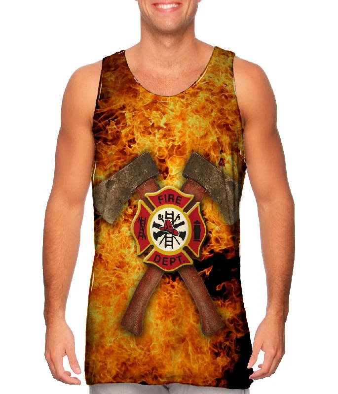 Women's Cropped Tank Tops with Vintage Band LogosFirefighter Ax