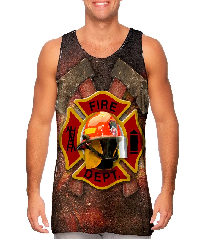 Women's Button - Down Tank Tops in Striped PatternsFirefighter Helmet