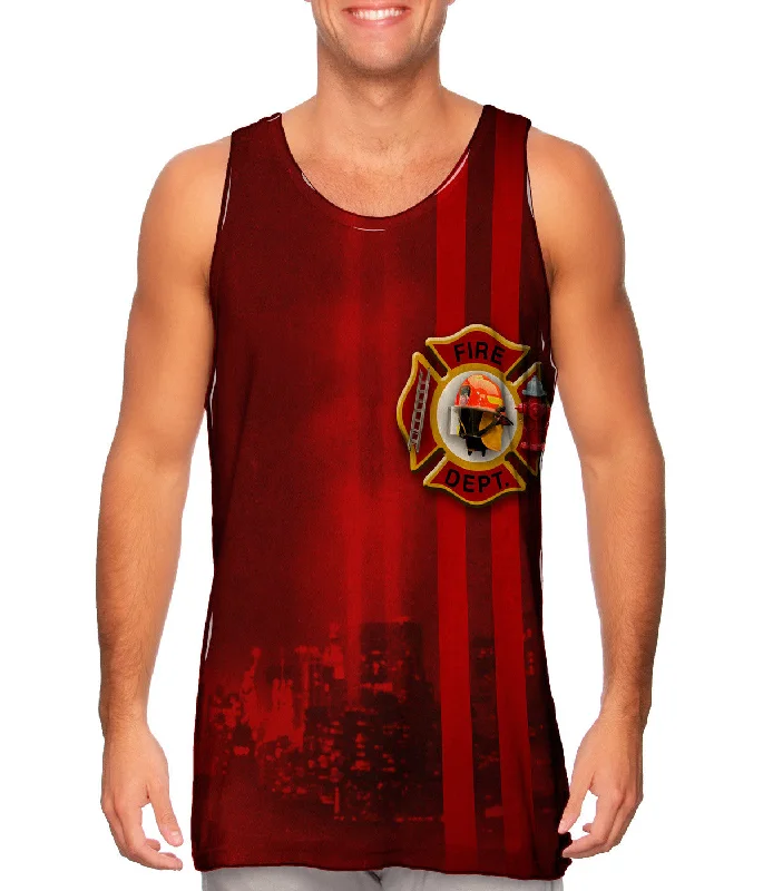 Plus Size Women's Puff - Sleeve Tank Tops in Pastel HuesFirefighter Pride
