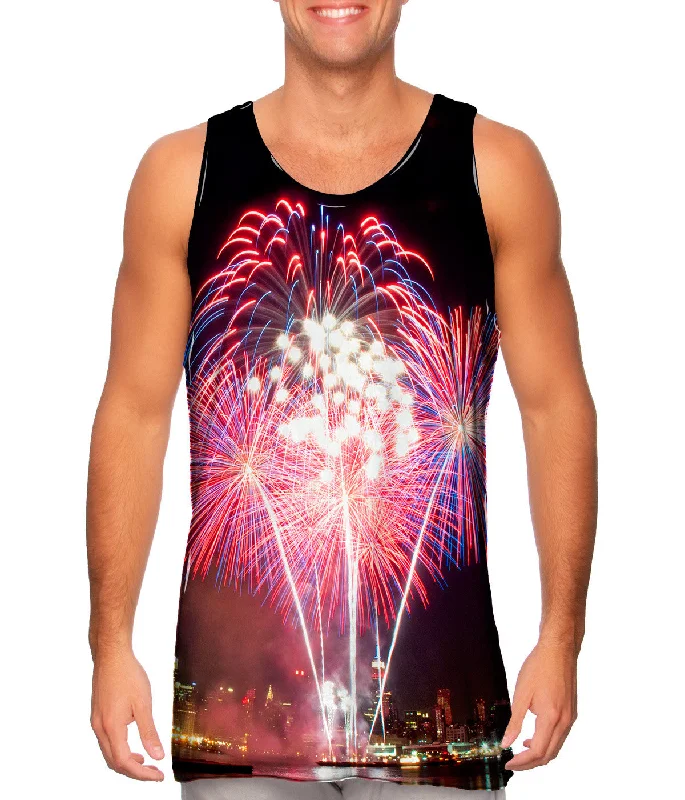 Plus Size Women's Criss - Cross Back Tank Tops in Neon ColorsFireworks Fun