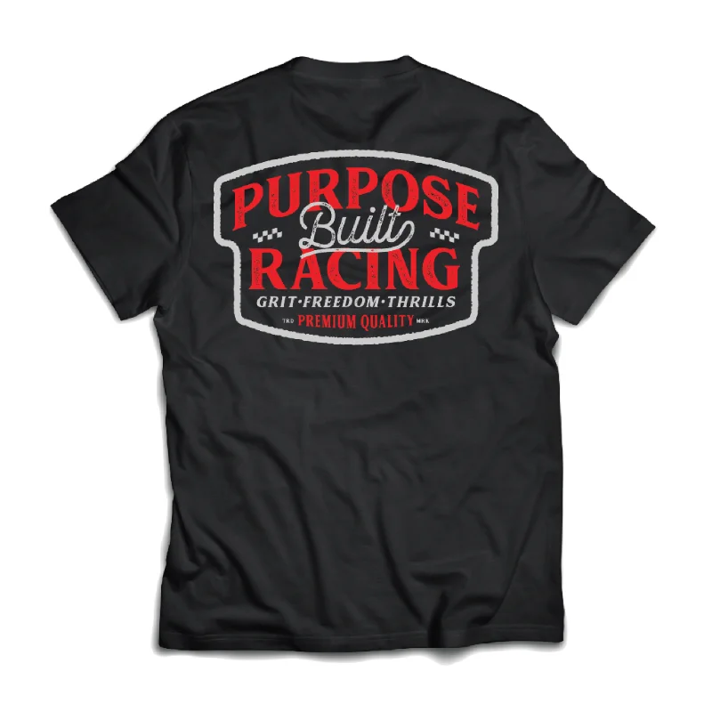 Striped Women T Shirt in a Classic PatternGrit, Freedom & Thrills Tee, Black