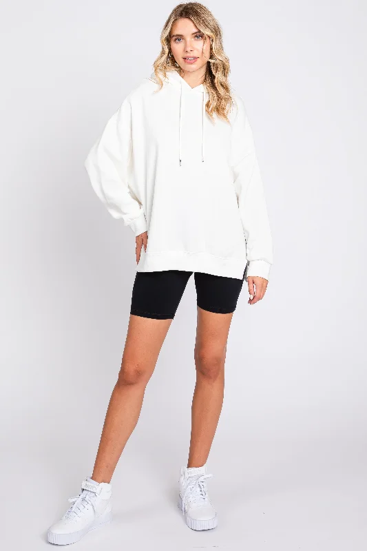 Striped Women T Shirt in a Classic PatternIvory Drawstring Hoodie