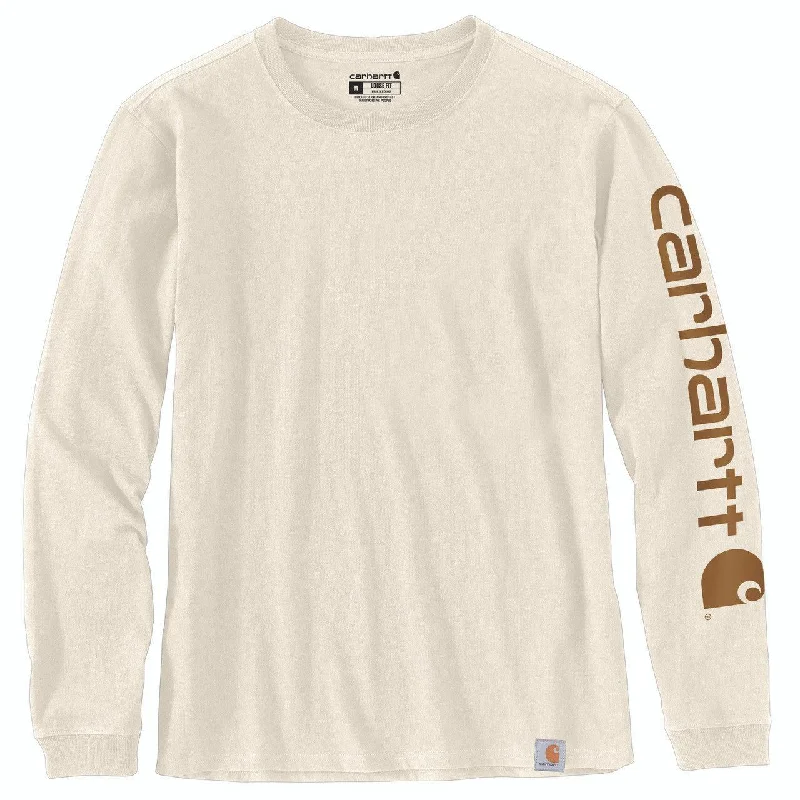 Pocketed Women T Shirt for Added FunctionalitySpring 2024 - Women's Logo Long Sleeve T-Shirt - Malt Pocketed Women T Shirt for Added FunctionalitySpring 2024 - Women's Logo Long Sleeve T-Shirt - Malt