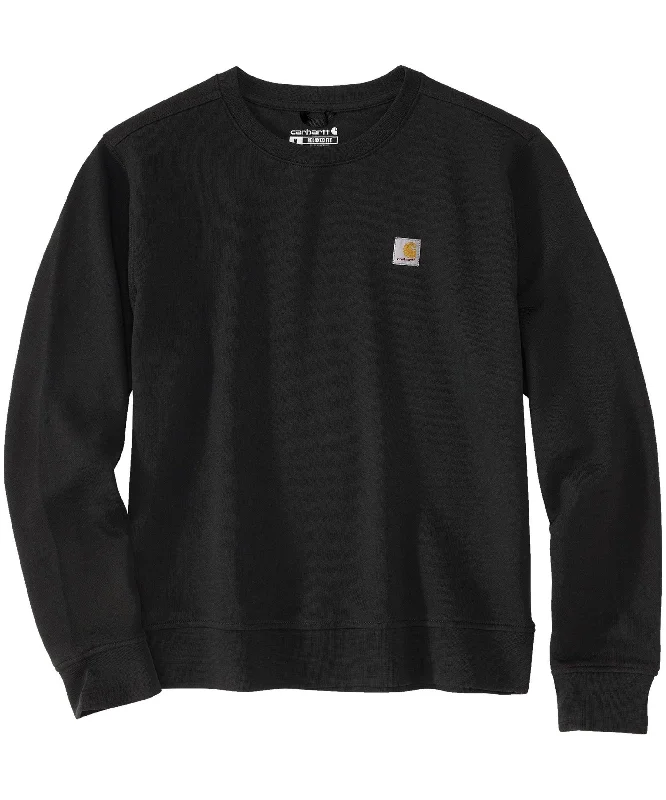 Long Sleeve Women T Shirt for Cooler WeatherRelaxed Fit Midweight French Terry Crewneck Sweatshirt - Black Long Sleeve Women T Shirt for Cooler WeatherRelaxed Fit Midweight French Terry Crewneck Sweatshirt - Black