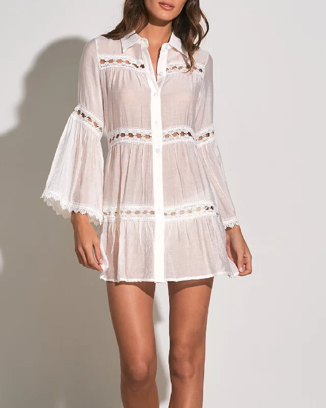 Animal - print cover ups for a bold and edgy beach style2024 Elan Long Sleeve Button Dress - VCL5878 Animal - print cover ups for a bold and edgy beach style2024 Elan Long Sleeve Button Dress - VCL5878