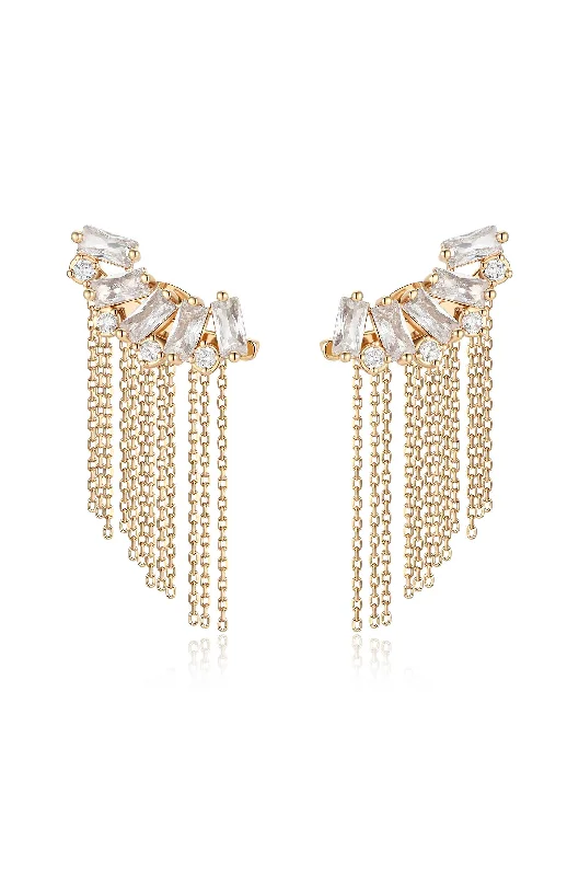Button - down cover ups for a versatile and easy - to - wear optionBaguette Crystal Three-In-One Ear Crawlers Button - down cover ups for a versatile and easy - to - wear optionBaguette Crystal Three-In-One Ear Crawlers