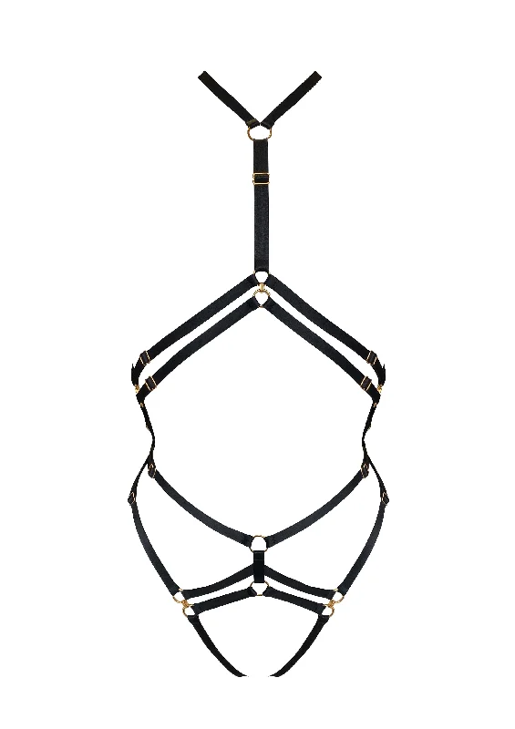 Compression Bodysuits for Post - Workout RecoveryCirce Body Harness Black