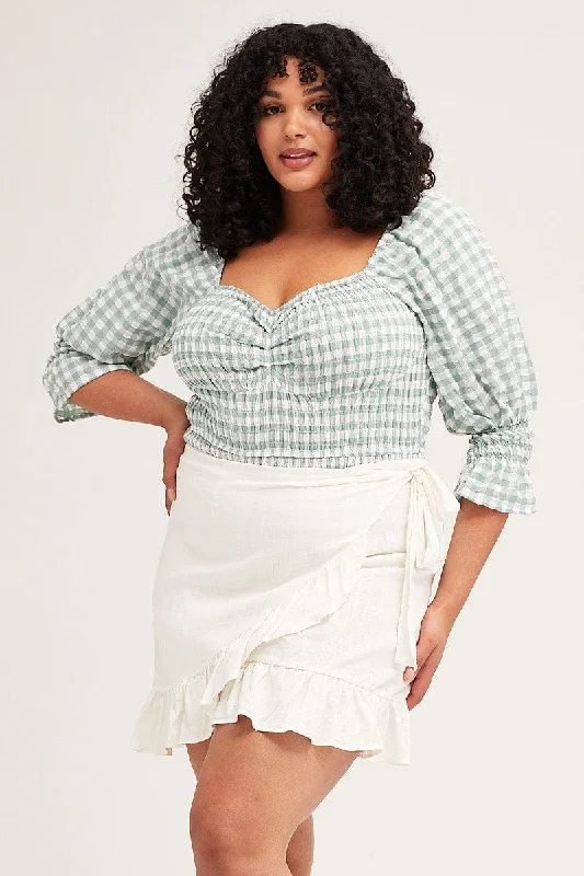 Printed Bodysuits with Floral Patterns for a Feminine VibeCheck Short Sleeve Shirred Bodysuit