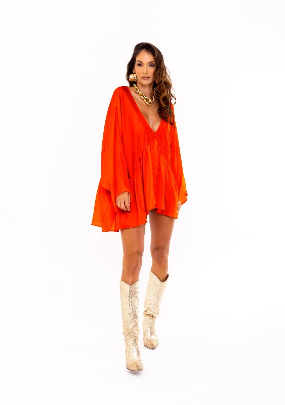 Long - sleeved cover ups for added sun protection and warmthCoral Coral Oversized Tunic Long - sleeved cover ups for added sun protection and warmthCoral Coral Oversized Tunic