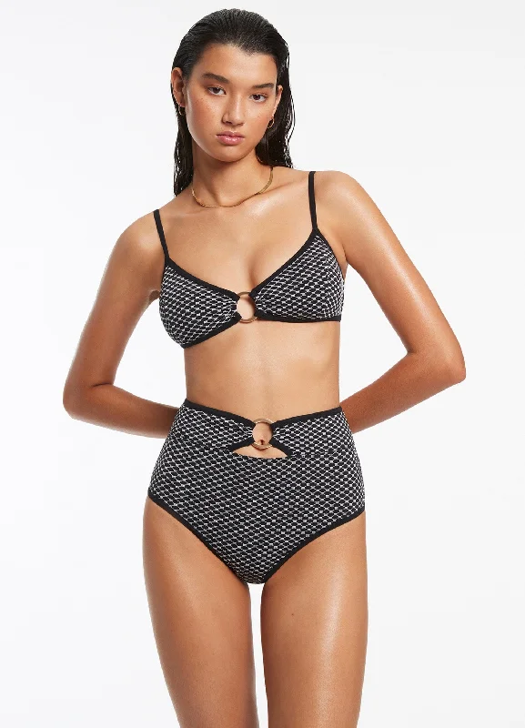 UV - protection bikini for safe sun exposure during beach daysCorallo Trim High Waist Pant - Black