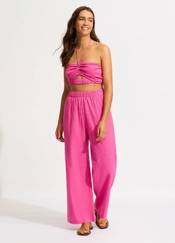Elastic - cuffed cover ups for a snug and comfortable fitCrinkle Beach Pant Hot Pink