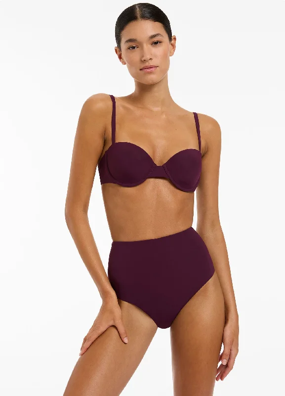 Lace - trimmed bikini for an elegant and romantic touchJetset High Waisted Bikini Bottom - Port