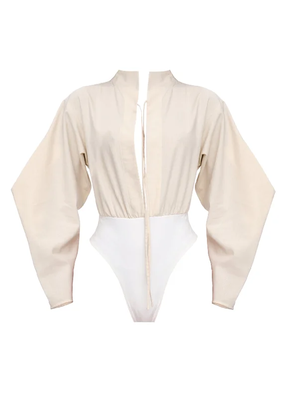 Maternity Bodysuits for Expecting Mothers' ComfortLINO BODYSUIT - LIMESTONE