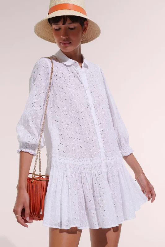 V - neck cover ups for a flattering necklineMini Dress Tesorino Optic White