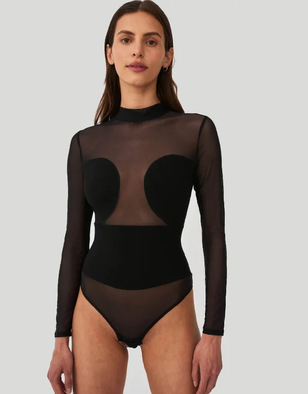 Crop Bodysuits to Pair with High - Waisted BottomsAll Nighter Bodysuit Black