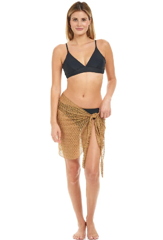 Printed sarong - style cover ups for a tropical vacation lookWRAP SHORT SARONG - GLA Printed sarong - style cover ups for a tropical vacation lookWRAP SHORT SARONG - GLA
